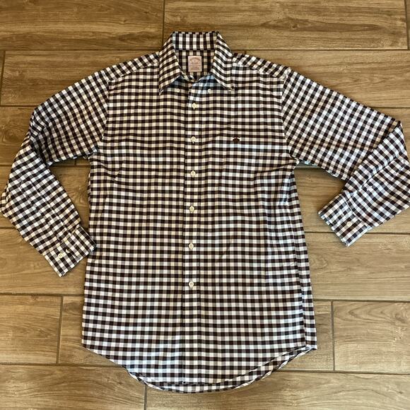 BROOKS BROTHERS Size Small Madison 100% Supima Cotton Button Front Shirt Plaid - Picture 1 of 7